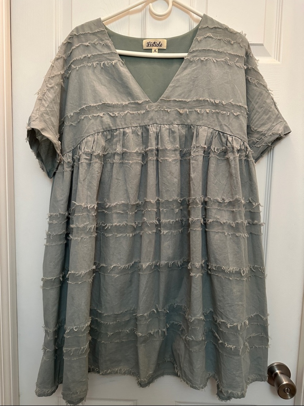 Listicle V-Neck Ruffle Dress